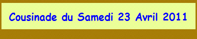 Cousinade du Samedi 23 Avril 2011